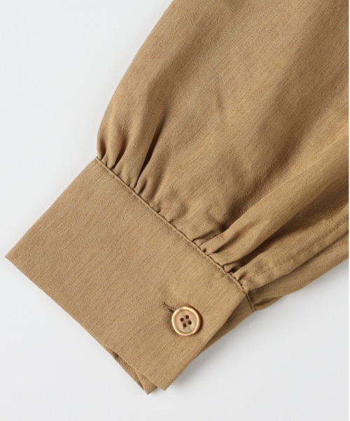 Right-on（ライトオン）の「【HONEYSUCKLE ROSE】フード開襟シャツ (抜け感デザイン/リラックスシルエット/軽やか素材/)（シャツ/ブラウス・レディース・ブラック/ブラウン・L/M）」の5枚目の写真