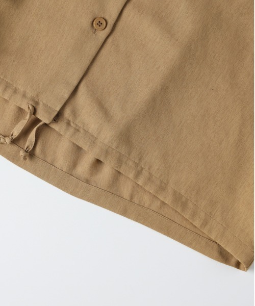 Right-on（ライトオン）の「【HONEYSUCKLE ROSE】フード開襟シャツ (抜け感デザイン/リラックスシルエット/軽やか素材/)（シャツ/ブラウス・レディース・ブラック/ブラウン・L/M）」の4枚目の写真