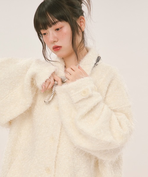 loin nuit(ロワンニュイ)の「mix color knit jacket / ミックスカラーニットジャケット(その他アウター・レディース・アイボリー/ブルーグレー・FREE)」の10枚目の写真