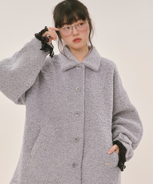   GOLF ニットジャケット TIME SALE>ブークレーショートニットジャケット N.O.R.C｜クロスプラス