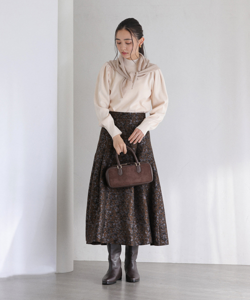 La TOTALITE（ラトータリテ）の「タックフレアスカート（スカート・レディース・ブラック/ブラウン・36/38）」の9枚目の写真