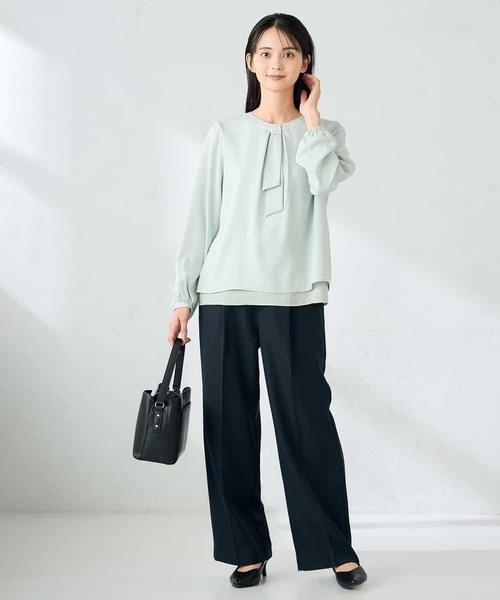 a.v.v（アーヴェヴェ）の「【洗える】バーチャームボウタイブラウス（シャツ/ブラウス・レディース・アイボリー/ホワイト/ミント・34/38/36/42/40）」の8枚目の写真