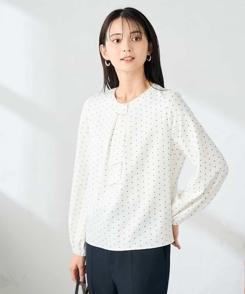 a.v.v（アーヴェヴェ）の「【洗える】バーチャームボウタイブラウス（シャツ/ブラウス・レディース・アイボリー/ホワイト/ミント・34/38/36/42/40）」の10枚目の写真