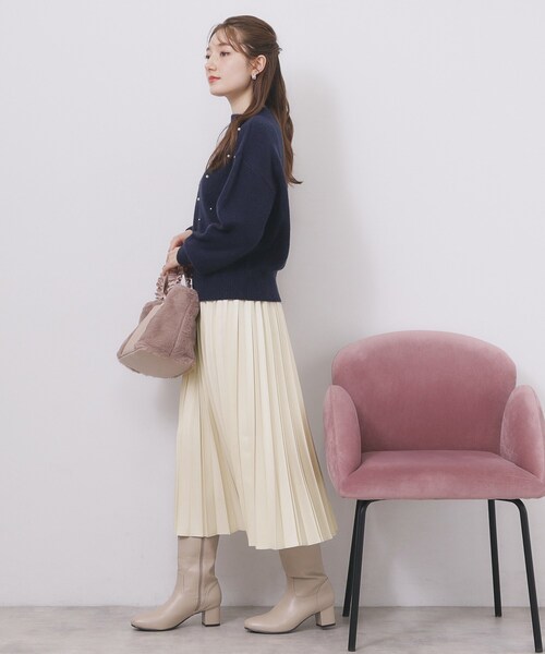 index（インデックス）の「プリーツスカート【洗濯機OK】（スカート・レディース・アイボリー/ブラウン系その他2/ボルドー・40/38/42）」の6枚目の写真