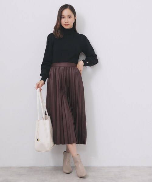 index（インデックス）の「プリーツスカート【洗濯機OK】（スカート・レディース・アイボリー/ブラウン系その他2/ボルドー・40/38/42）」の13枚目の写真