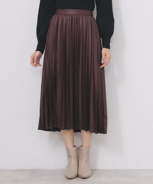 index（インデックス）の「プリーツスカート【洗濯機OK】（スカート・レディース・アイボリー/ブラウン系その他2/ボルドー・40/38/42）」の16枚目の写真