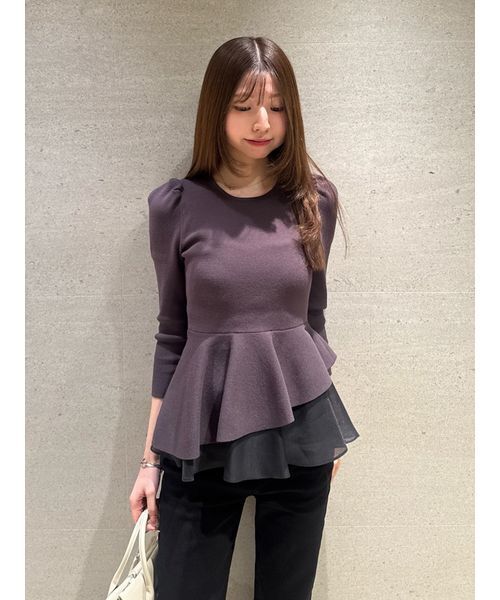 ペプラムアシメニットプルオーバー（ニット/セーター）｜SNIDEL