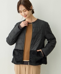 ファー付きライトショートダウンコート【軽量・ダウン90%/フェザー10%・手洗い可能】