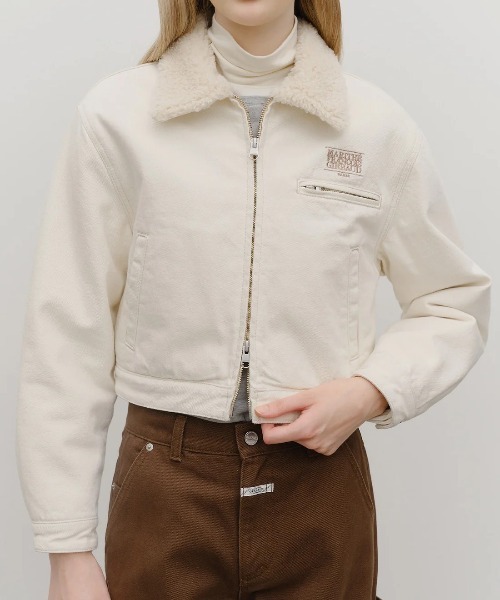 MARITHE + FRANCOIS GIRBAUD(マリテフランソワジルボー)の「W CROP SHEARLING DENIM JACKET(ダウンジャケット/コート・レディース・その他/ライトブルー・SMALL/MEDIUM)」の2枚目の写真