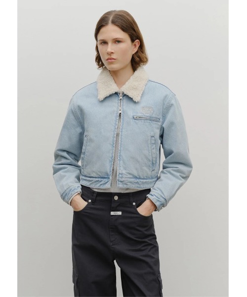 MARITHE + FRANCOIS GIRBAUD(マリテフランソワジルボー)の「W CROP SHEARLING DENIM JACKET(ダウンジャケット/コート・レディース・その他/ライトブルー・SMALL/MEDIUM)」の3枚目の写真