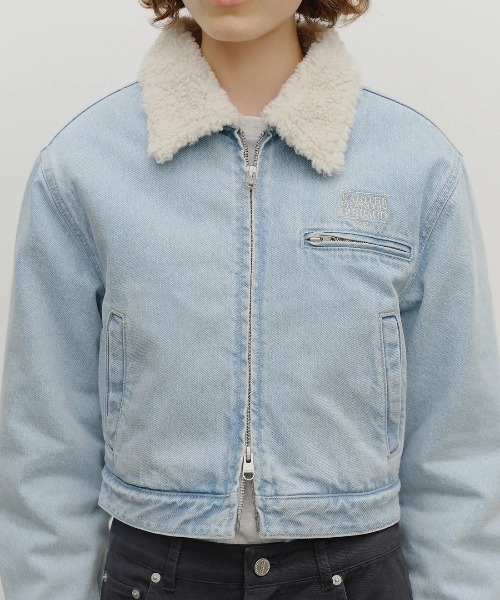 MARITHE + FRANCOIS GIRBAUD(マリテフランソワジルボー)の「W CROP SHEARLING DENIM JACKET(ダウンジャケット/コート・レディース・その他/ライトブルー・SMALL/MEDIUM)」の5枚目の写真