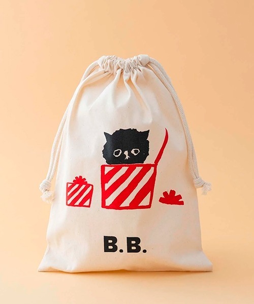 MAMBO(マンボ)の「B.B. XMAS コットン巾着 M / ギフト(エコバッグ/サブバッグ・レディース・キナリ・ONE SIZE)」の1枚目の写真