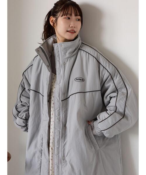 ehka sopo（エヘカソポ）の「配色ラインモンスタージャケット（ブルゾン・レディース・ブラック/グレー/ブルー・F）」の5枚目の写真