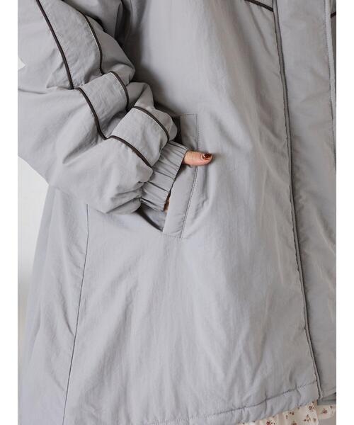 ehka sopo（エヘカソポ）の「配色ラインモンスタージャケット（ブルゾン・レディース・ブラック/グレー/ブルー・F）」の7枚目の写真