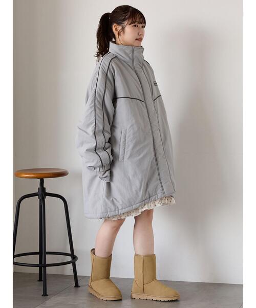 ehka sopo（エヘカソポ）の「配色ラインモンスタージャケット（ブルゾン・レディース・ブラック/グレー/ブルー・F）」の9枚目の写真