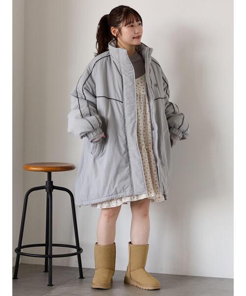 ehka sopo（エヘカソポ）の「配色ラインモンスタージャケット（ブルゾン・レディース・ブラック/グレー/ブルー・F）」の12枚目の写真