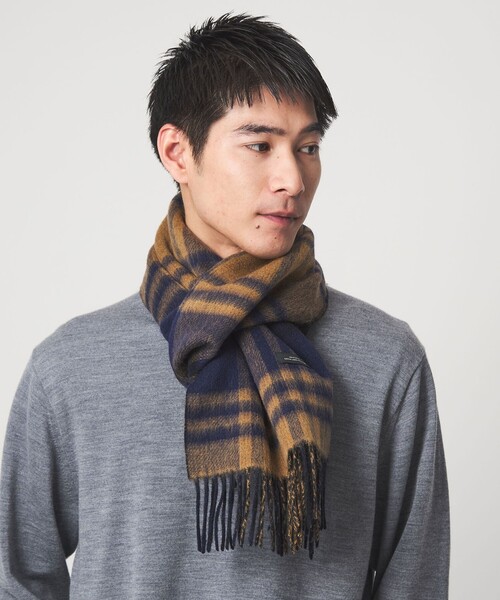 green label relaxing（グリーンレーベルリラクシング）の「GLR リバーシブル マフラー（マフラー・メンズ・グレー系/ブラウン系/ネイビー/ダークグレー/ケリーグリーン/コバルトブルー・FREE）」の5枚目の写真