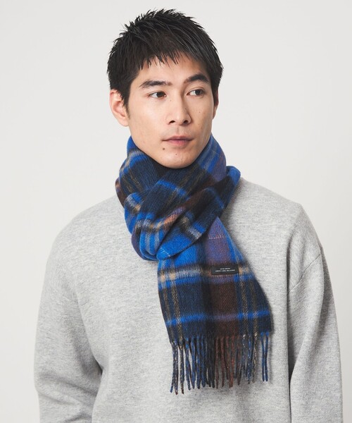 green label relaxing（グリーンレーベルリラクシング）の「GLR リバーシブル マフラー（マフラー・メンズ・グレー系/ブラウン系/ネイビー/ダークグレー/ケリーグリーン/コバルトブルー・FREE）」の6枚目の写真