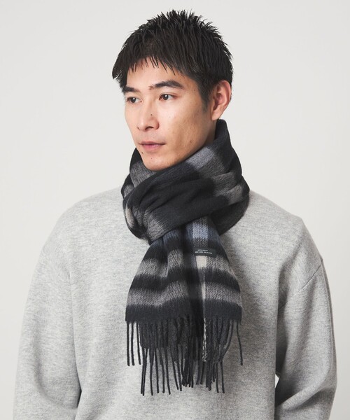 green label relaxing（グリーンレーベルリラクシング）の「GLR リバーシブル マフラー（マフラー・メンズ・グレー系/ブラウン系/ネイビー/ダークグレー/ケリーグリーン/コバルトブルー・FREE）」の2枚目の写真