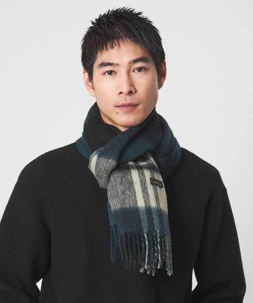 green label relaxing（グリーンレーベルリラクシング）の「GLR リバーシブル マフラー（マフラー・メンズ・グレー系/ブラウン系/ネイビー/ダークグレー/ケリーグリーン/コバルトブルー・FREE）」の7枚目の写真