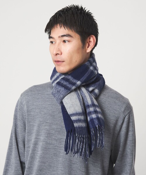 green label relaxing（グリーンレーベルリラクシング）の「GLR リバーシブル マフラー（マフラー・メンズ・グレー系/ブラウン系/ネイビー/ダークグレー/ケリーグリーン/コバルトブルー・FREE）」の8枚目の写真