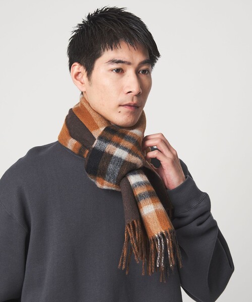 green label relaxing（グリーンレーベルリラクシング）の「GLR リバーシブル マフラー（マフラー・メンズ・グレー系/ブラウン系/ネイビー/ダークグレー/ケリーグリーン/コバルトブルー・FREE）」の9枚目の写真