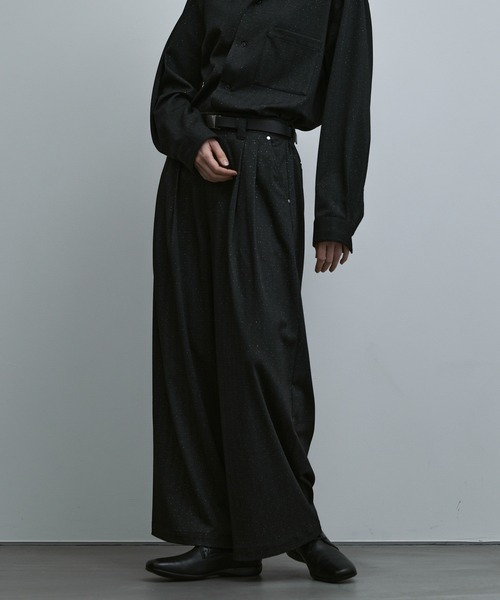 remer(リメール)の「LOOSE LAME HERRINGBONE WIDE PT / ルーズラメヘリンボーンワイドパンツ(その他パンツ・メンズ・ブラック・SMALL/MEDIUM/LARGE)」の4枚目の写真