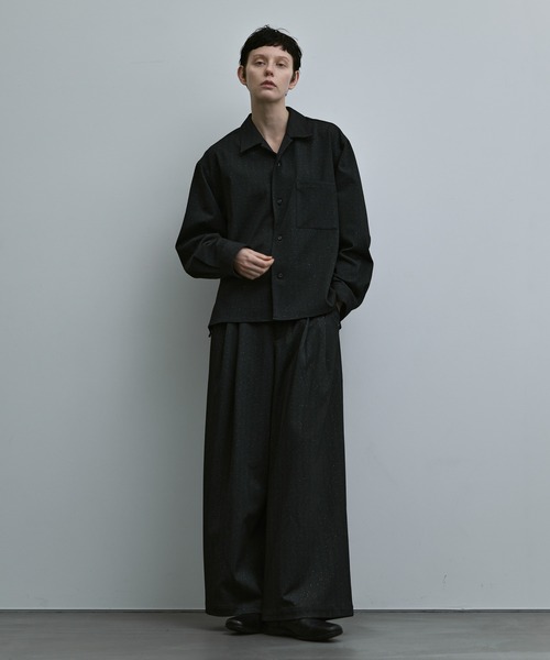 remer(リメール)の「LOOSE LAME HERRINGBONE WIDE PT / ルーズラメヘリンボーンワイドパンツ(その他パンツ・メンズ・ブラック・SMALL/MEDIUM/LARGE)」の2枚目の写真