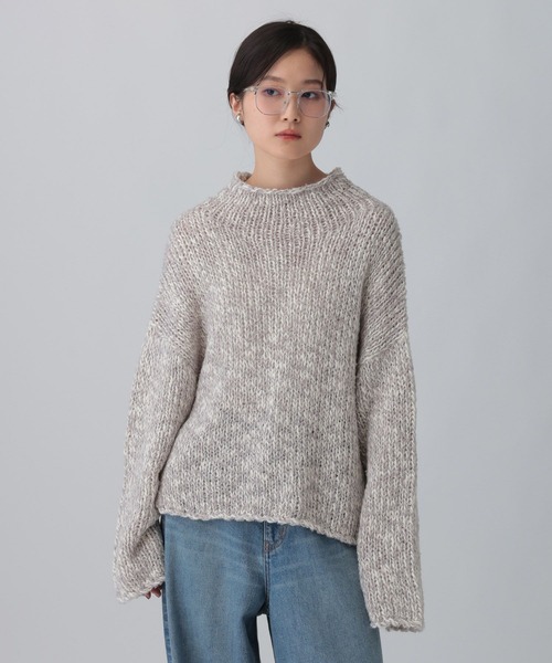 LEPSIM(レプシィム)の「1.5ゲージスラブワイドプルオーバー 606918(ニット/セーター・レディース・ライトグレー/ブラウン/オレンジ・FREE)」の4枚目の写真