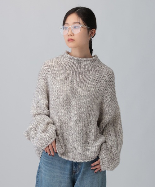 LEPSIM(レプシィム)の「1.5ゲージスラブワイドプルオーバー 606918(ニット/セーター・レディース・ライトグレー/ブラウン/オレンジ・FREE)」の5枚目の写真