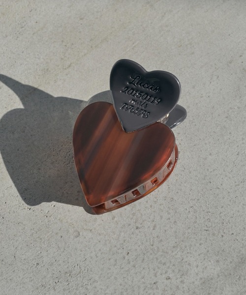 GOLDY（ゴールディ）の「ルーカス ハート ID プレート ミニ バンス クリップ（バレッタ/ヘアクリップ・レディース・グリーン/ブラック/ピンクベージュ/ブラウン・FREE）」の6枚目の写真