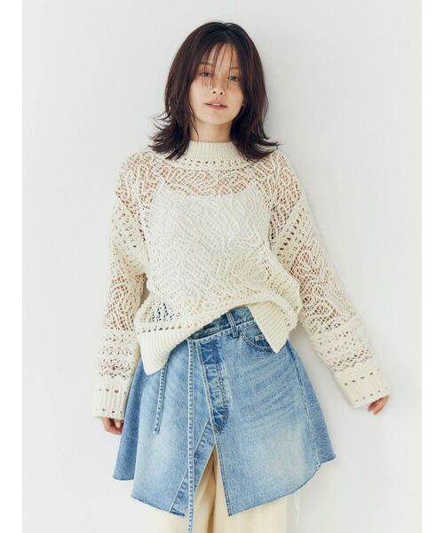 レーシー刺繍ルーズニット（ニット/セーター）｜Ungrid（アングリッド