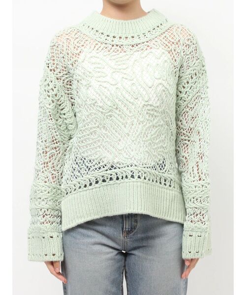 Ungrid(アングリッド)の「レーシー刺繍ルーズニット(ニット/セーター・レディース・グリーン/オフホワイト/ブラック・FREE)」の9枚目の写真