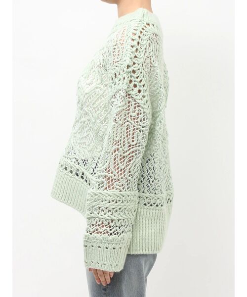 Ungrid(アングリッド)の「レーシー刺繍ルーズニット(ニット/セーター・レディース・グリーン/オフホワイト/ブラック・FREE)」の10枚目の写真