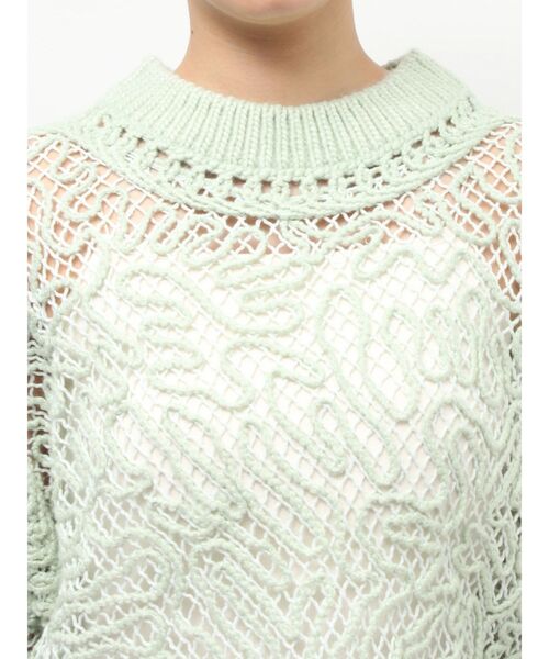 Ungrid(アングリッド)の「レーシー刺繍ルーズニット(ニット/セーター・レディース・グリーン/オフホワイト/ブラック・FREE)」の12枚目の写真