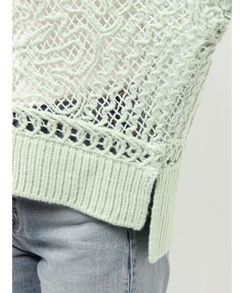 Ungrid(アングリッド)の「レーシー刺繍ルーズニット(ニット/セーター・レディース・グリーン/オフホワイト/ブラック・FREE)」の14枚目の写真