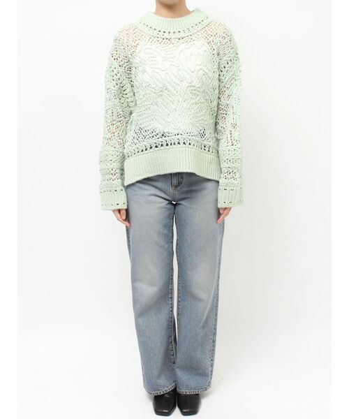 Ungrid(アングリッド)の「レーシー刺繍ルーズニット(ニット/セーター・レディース・グリーン/オフホワイト/ブラック・FREE)」の16枚目の写真