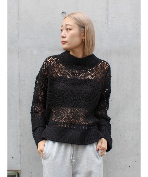 アングリッド♡ルーズニット♡新品 レーシー刺繍ルーズニット（ニット/セーター）｜Ungrid（アングリッド