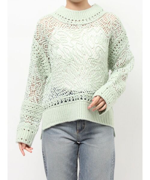 Ungrid(アングリッド)の「レーシー刺繍ルーズニット(ニット/セーター・レディース・グリーン/オフホワイト/ブラック・FREE)」の21枚目の写真