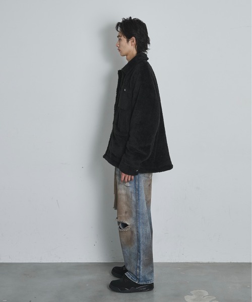 BLANK HOTEL(ブランクホテル)の「Fleece Chore Coat / フリースチョアコート(カバーオール・メンズ・ブラウン/マルチ/ブラック・M/L)」の12枚目の写真