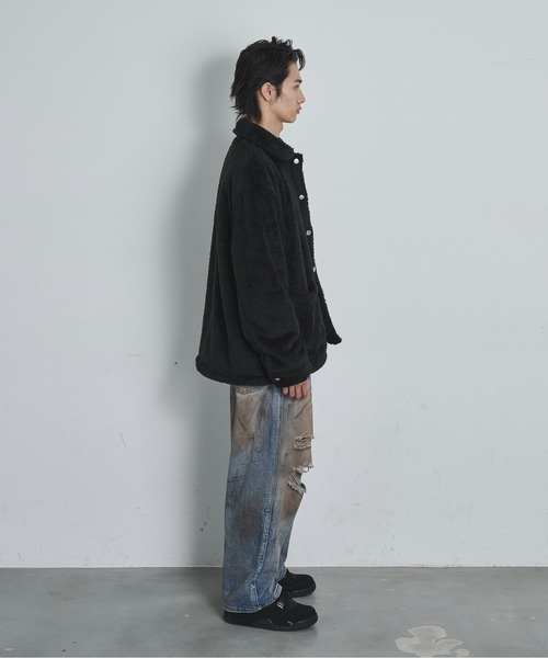 BLANK HOTEL(ブランクホテル)の「Fleece Chore Coat / フリースチョアコート(カバーオール・メンズ・ブラウン/マルチ/ブラック・M/L)」の14枚目の写真