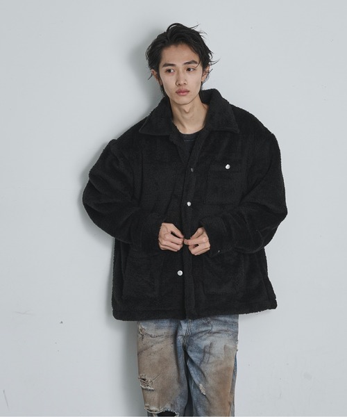 BLANK HOTEL(ブランクホテル)の「Fleece Chore Coat / フリースチョアコート(カバーオール・メンズ・ブラウン/マルチ/ブラック・M/L)」の4枚目の写真