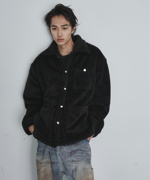 BLANK HOTEL(ブランクホテル)の「Fleece Chore Coat / フリースチョアコート(カバーオール・メンズ・ブラウン/マルチ/ブラック・M/L)」の5枚目の写真