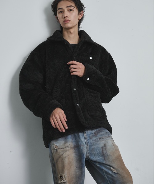 BLANK HOTEL(ブランクホテル)の「Fleece Chore Coat / フリースチョアコート(カバーオール・メンズ・ブラウン/マルチ/ブラック・M/L)」の15枚目の写真
