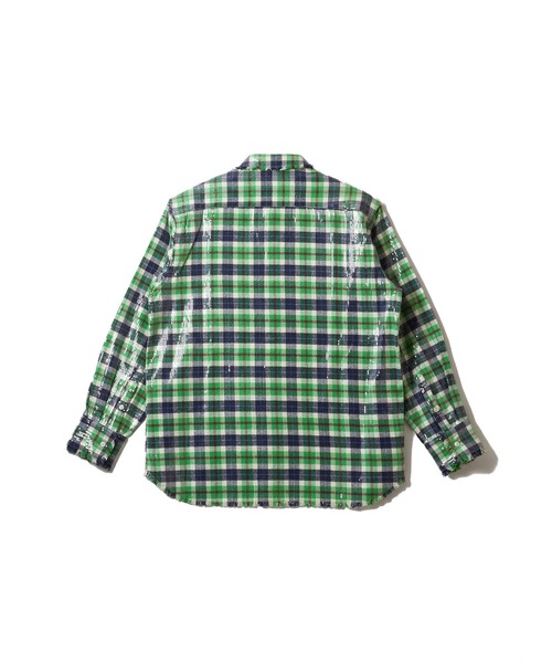AFB(エーエフビー)の「SPANGLE SHIRTS/スパンコール/チェック柄/シグネチャーアイテム/AFB(シャツ/ブラウス・メンズ・イエロー/グリーン/レッド・M/L)」の4枚目の写真