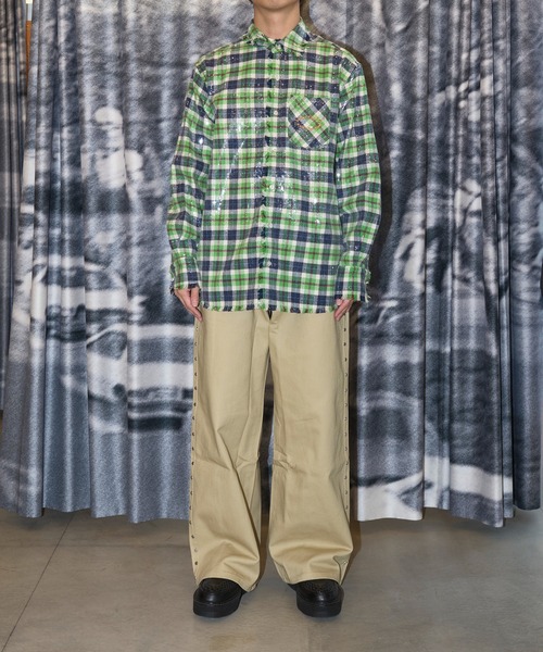 AFB(エーエフビー)の「SPANGLE SHIRTS/スパンコール/チェック柄/シグネチャーアイテム/AFB(シャツ/ブラウス・メンズ・イエロー/グリーン/レッド・M/L)」の13枚目の写真
