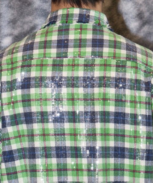 AFB(エーエフビー)の「SPANGLE SHIRTS/スパンコール/チェック柄/シグネチャーアイテム/AFB(シャツ/ブラウス・メンズ・イエロー/グリーン/レッド・M/L)」の18枚目の写真