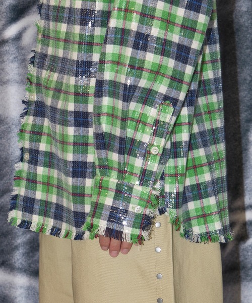 AFB(エーエフビー)の「SPANGLE SHIRTS/スパンコール/チェック柄/シグネチャーアイテム/AFB(シャツ/ブラウス・メンズ・イエロー/グリーン/レッド・M/L)」の19枚目の写真