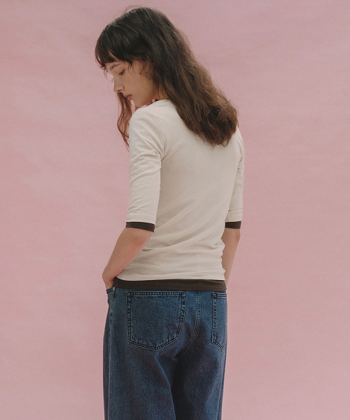 ANDNEEDS(アンドニーズ)の「Bien 3/4 sleeve tee (beige)(Tシャツ/カットソー・レディース・その他・FREE)」の3枚目の写真
