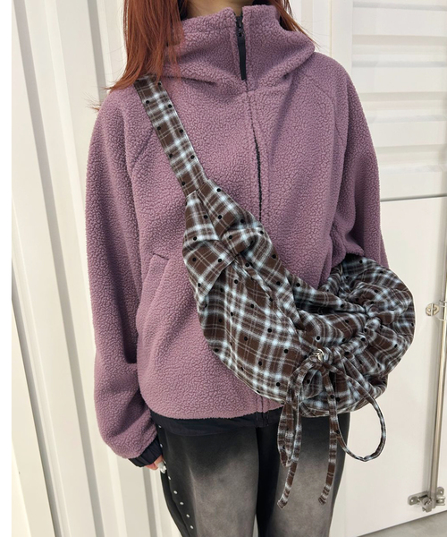 JOINT WORKS(ジョイントワークス)の「CARHARTT WIP / カーハート ダブリューアイピー WHOODED HELIX FLEECE JACKET(ブルゾン・レディース・ラベンダー/ブラウン・X-SMALL)」の5枚目の写真